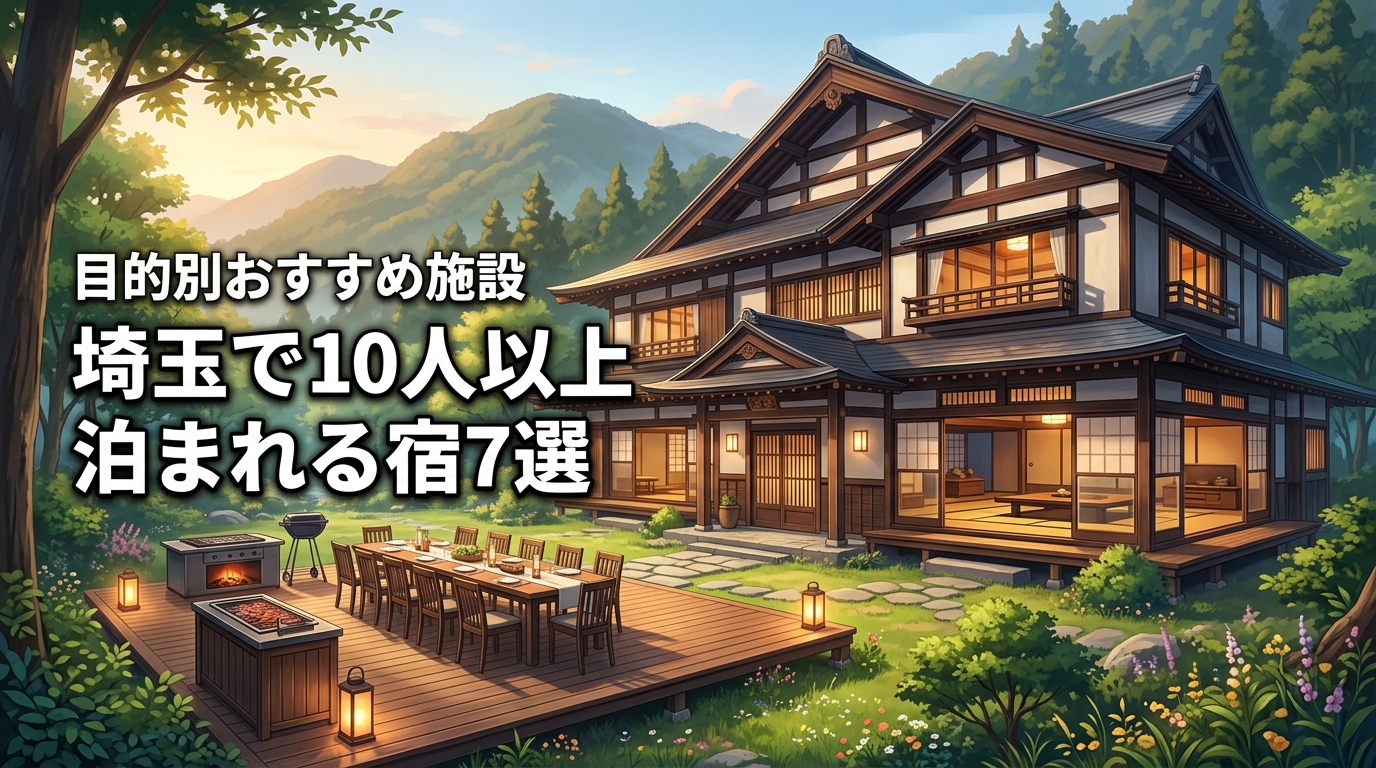 埼玉で10人以上で泊まれる宿7選!大人数グループ向けの施設を目的別に紹介