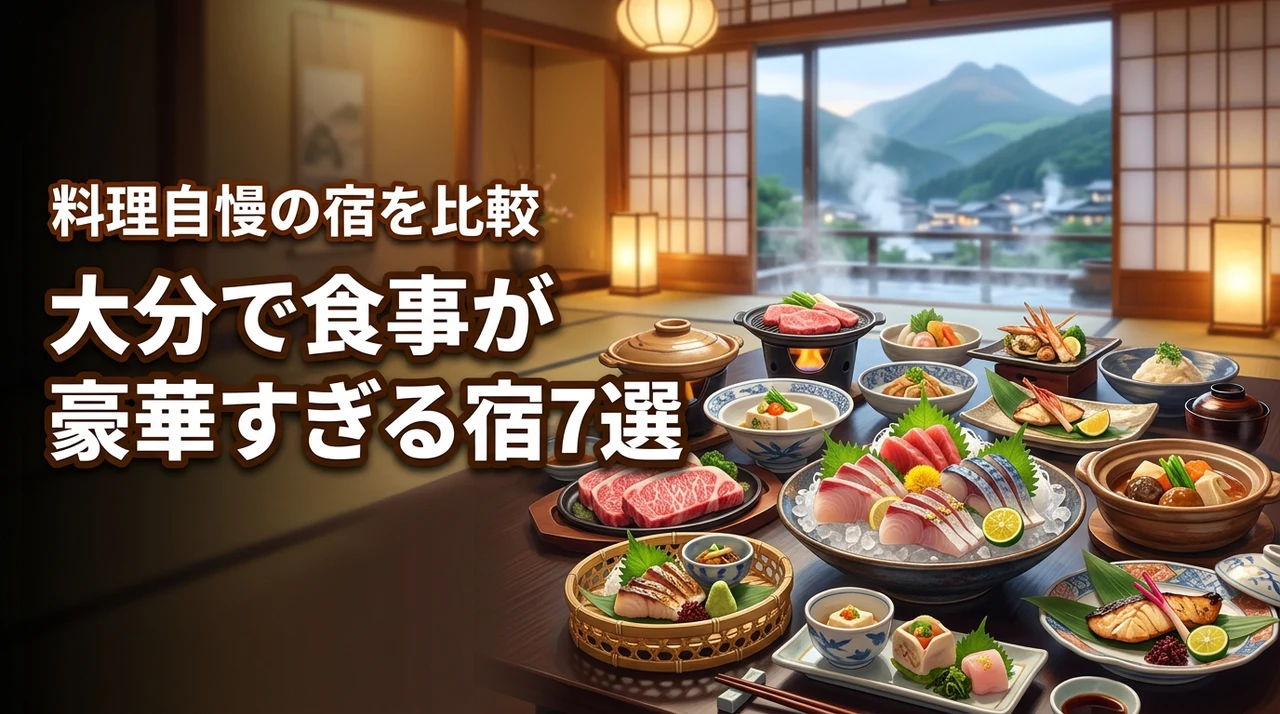 大分で食事が豪華すぎる宿7選!特別な記念日に失敗しない料理自慢の宿泊先を比較